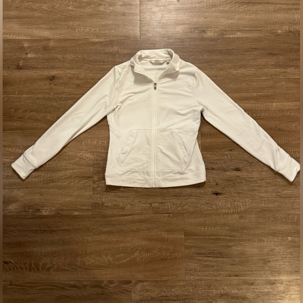 ATHLETA White Zip-Up Jacket Size X-SMALL